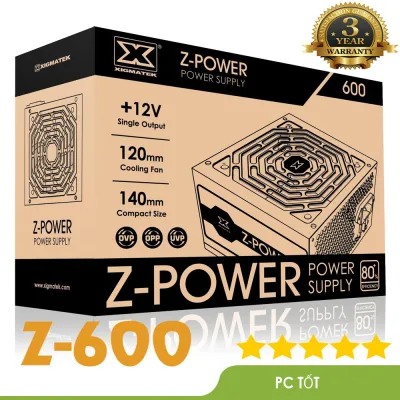 Nguồn máy tính Xigmatek Z-POWER 600 EN45945 - 500w Hiệu suất 80 plus white (Z600)