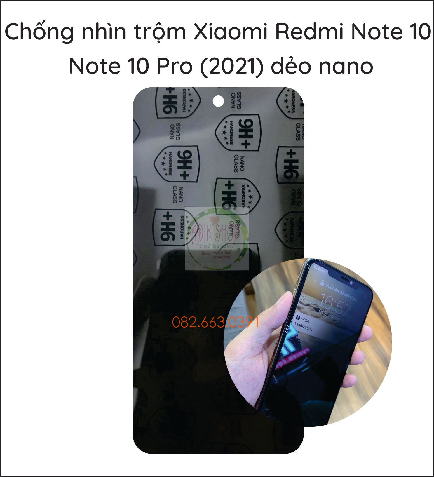 Dán cường lực chống nhìn trộm Xiaomi Redmi Note 10 / Note 10s / Note 10 Pro dẻo nano chống vỡ và ppf chống trầy