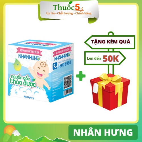 [GIÁ GỐC] Bột pha nước tắm trẻ em Nhân Hưng (Lẻ 10 gói và 30 gói)