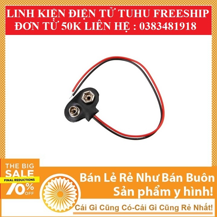 Dây đế pin 9V đế pin vuông chữ nhật