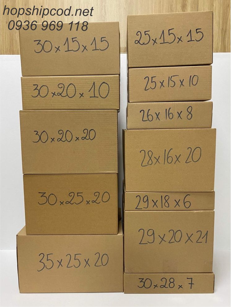 [combo 100 cái] 30x25x20 cm Thùng Carton Đóng Hàng