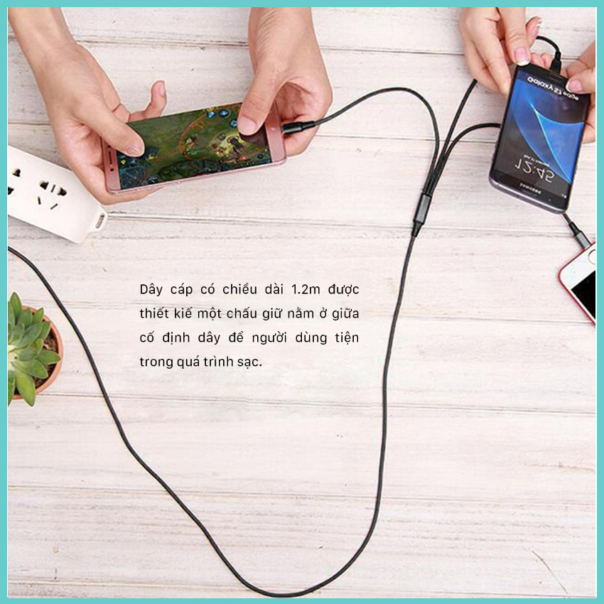 Sạc ba đầu, dầy đủ tích hợp, USB,