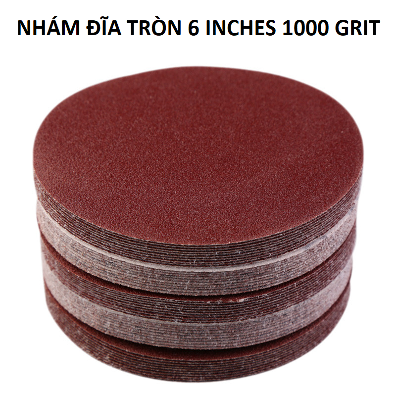 Bộ 10 tờ nhám đĩa tròn 6 inches 1000 grit