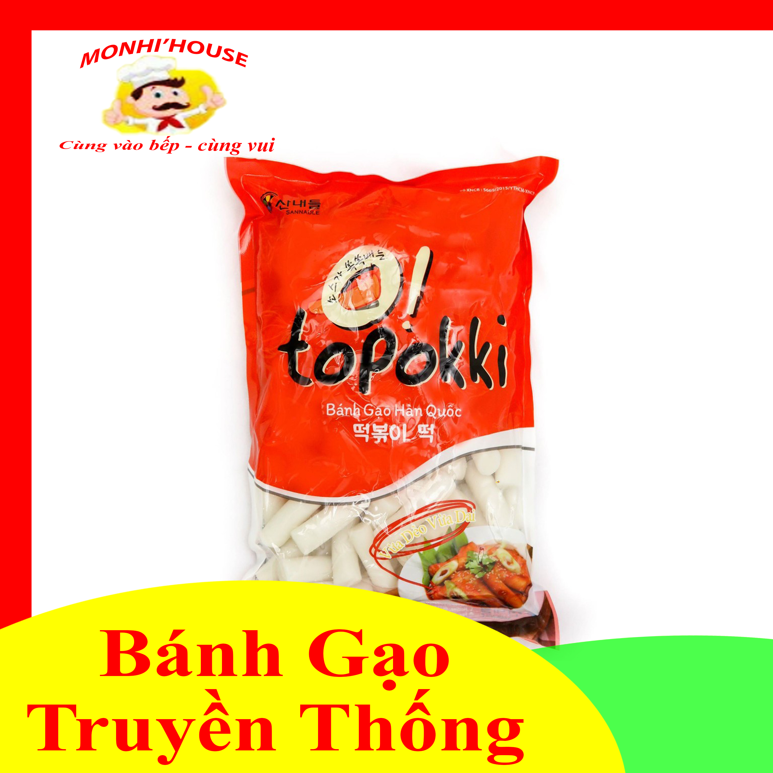 500g bánh gạo truyền thống Topokki Hàn Quốc