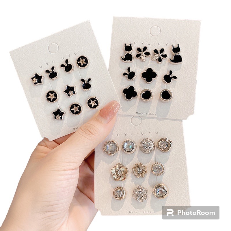 Set 5 khuy cài cúc áo mini, ghim cài áo trang trí