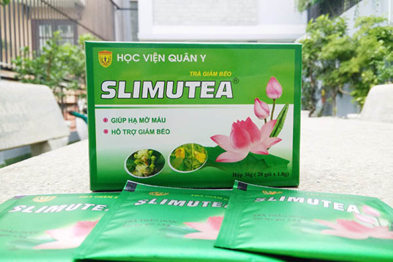 Trà giảm béo Slimutea học viện quân y hỗ trợ giảm béo, hạ mỡ máu -TBYT Quang Hà cao cấp