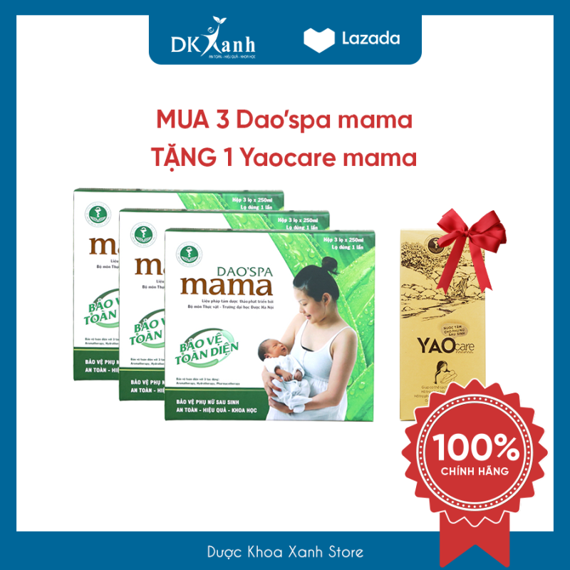 Combo 3 hộp Daospa mama TẶNG 1 hộp xông hơ vùng kín Yaocare mama - DK PHARMA