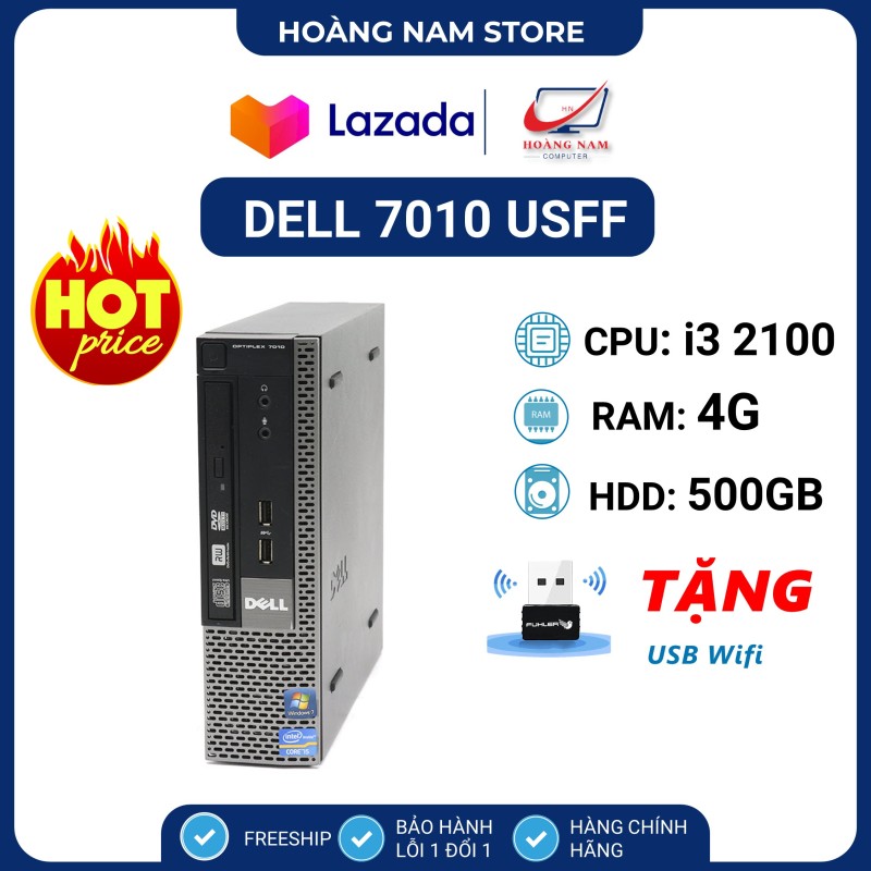 Bảng giá Máy Tính Để Bàn Giá Rẻ, Cây Máy Tính Đồng Bộ Dell 7010 USFF (Form Mini) core i3 2100/Ram 4G/HDD 500GB - Hàng Nhập Khẩu - BH 12 Tháng Phong Vũ