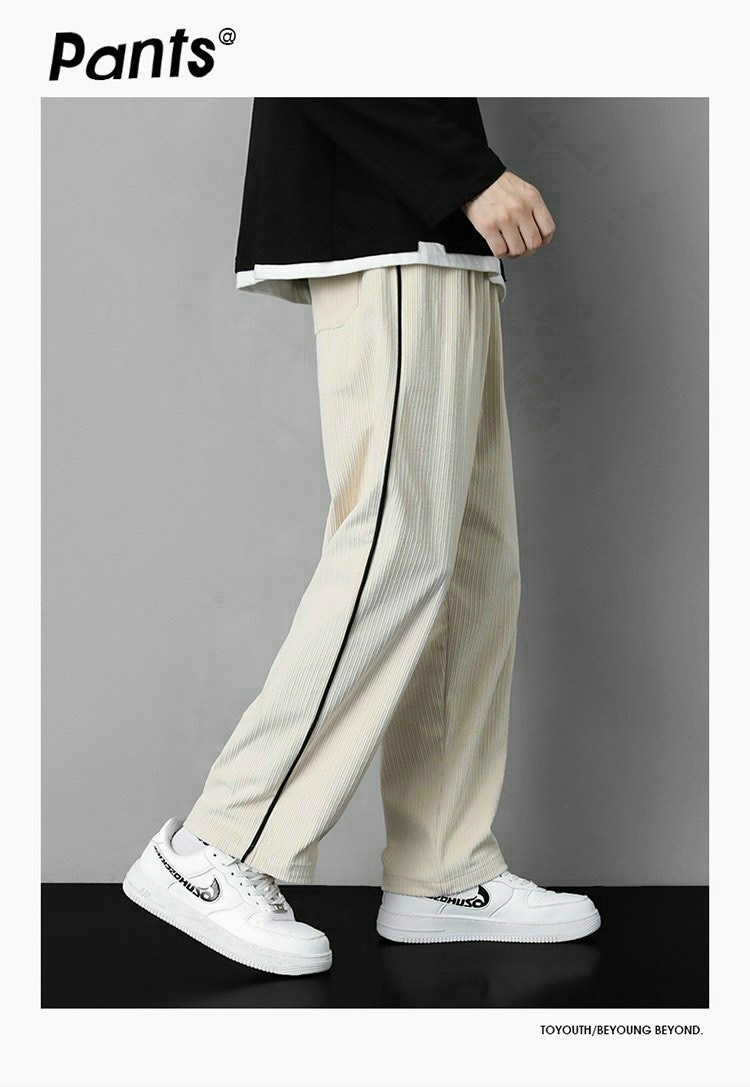Quần dài nhung tâm mẫu mới có 2 sọc viền ống xuông phong cách thời trang unisex nam nữ. QUẦN ỐNG RỘNG