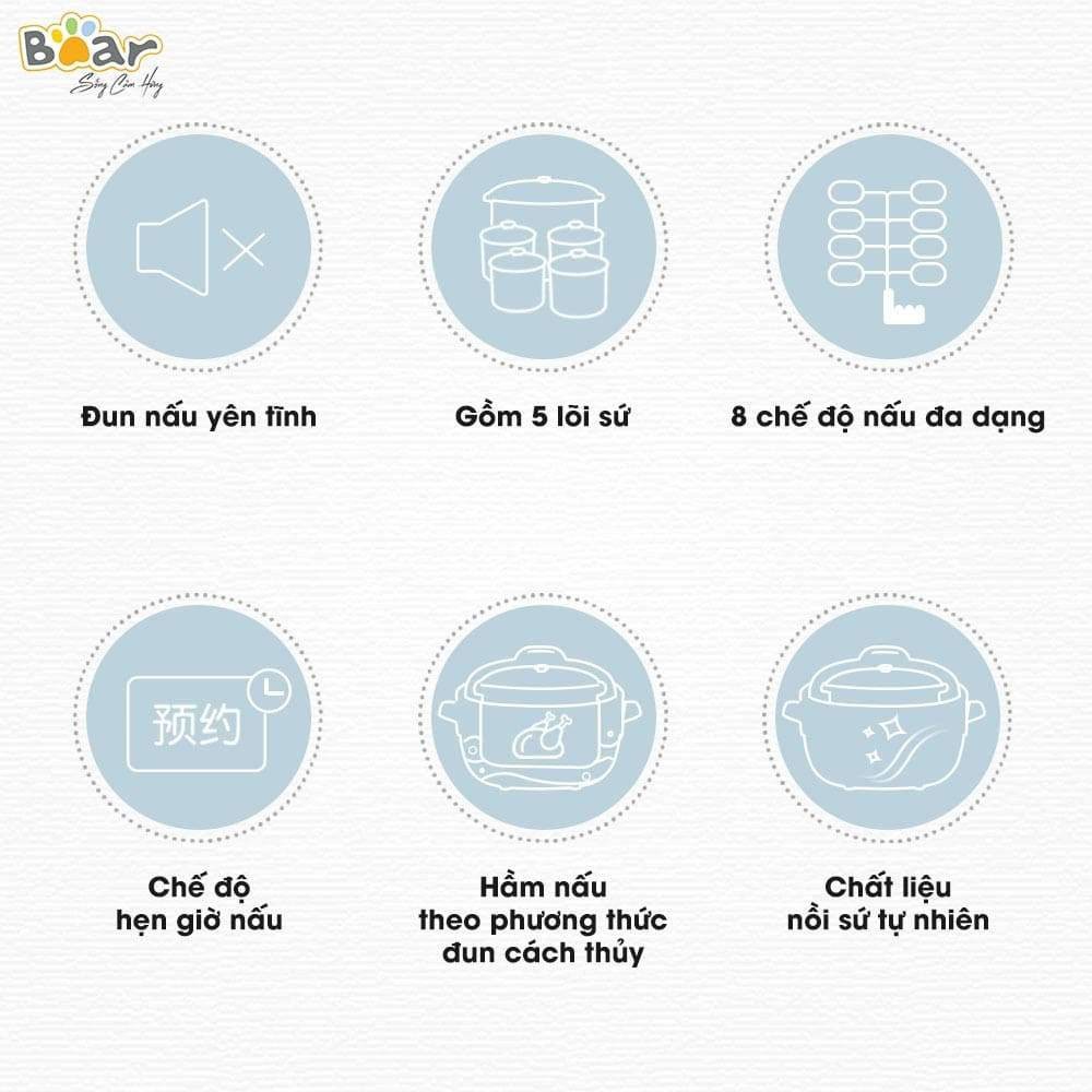 Nồi Nấu Chậm BEAR SUBE003 2.5L Bản Quốc Tế