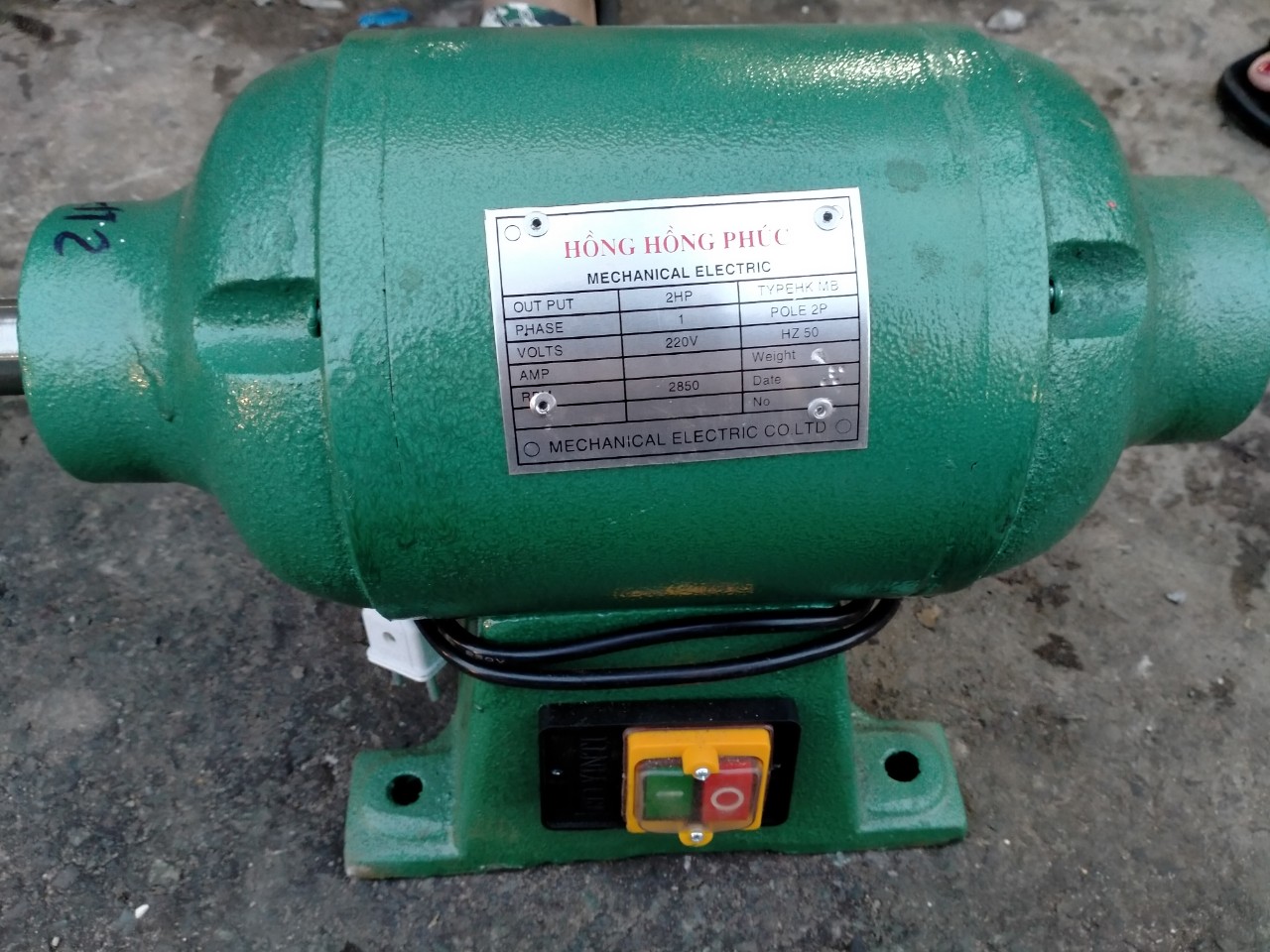 Máy mài 2 đầu 2Hp cốt dài motor dây đồng