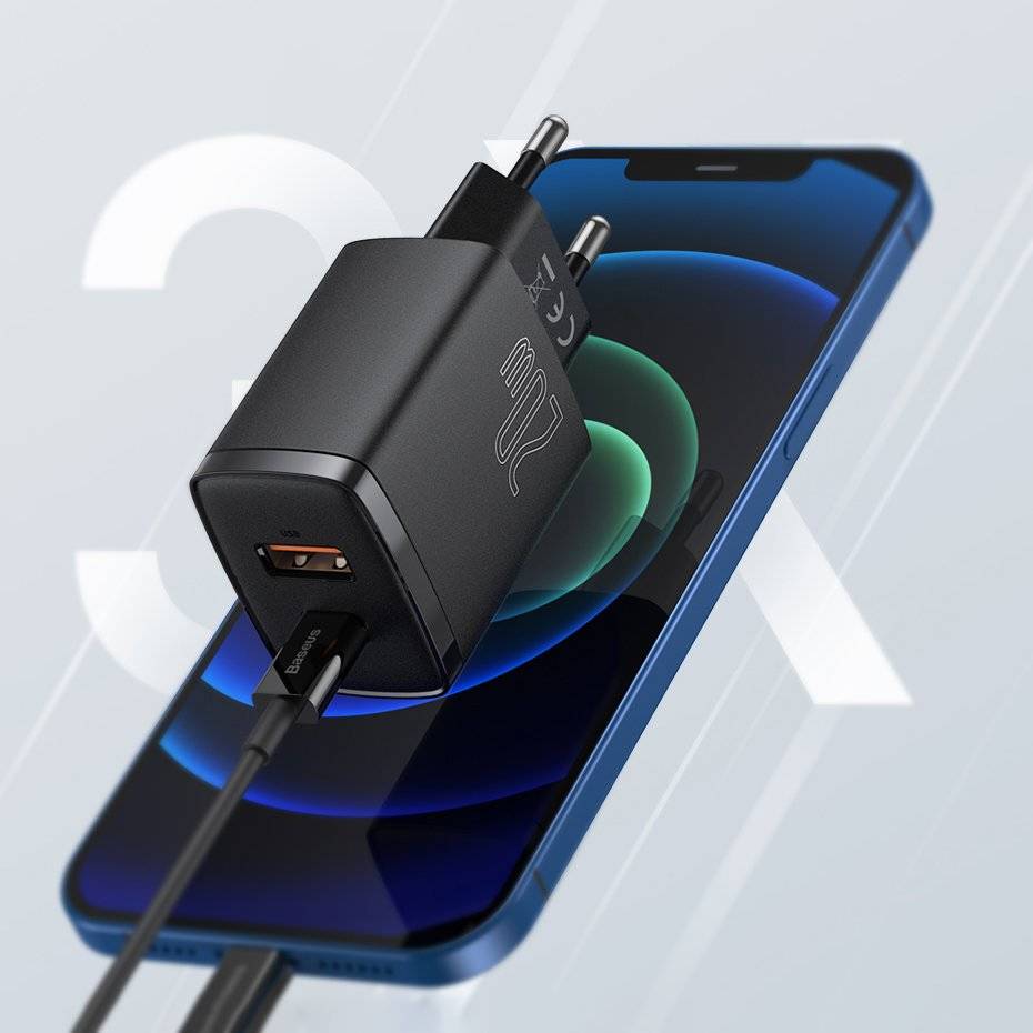 Củ sạc nhanh 20w Baseus Compact Quick Charger  USB + Type C , 20W PD/QC 3.0