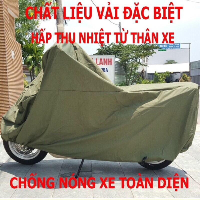Bạt phủ xe máy vải dù cao cấp - áo trùm xe máy có chun 2 đầu che nắng