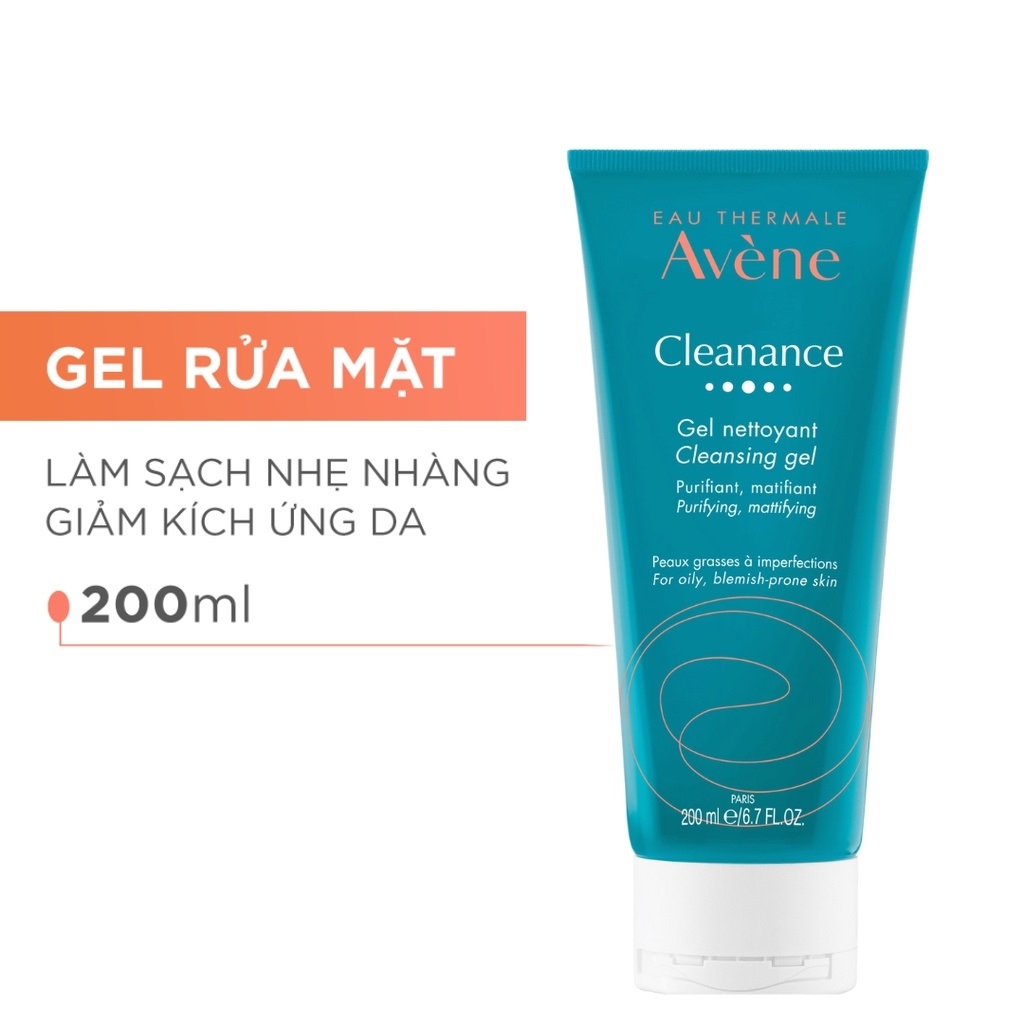 Gel Rửa Mặt Avène Cho Da Dầu Mụn Giúp Làm Sạch Sâu Bụi Bẩn, Giảm Bã Nhờn 200ml