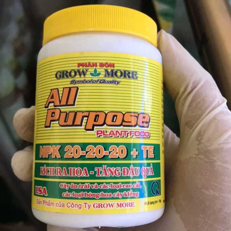 [FreeShip] Phân Bón NPK Grow More 20-20-20+TE - Chai 100gr