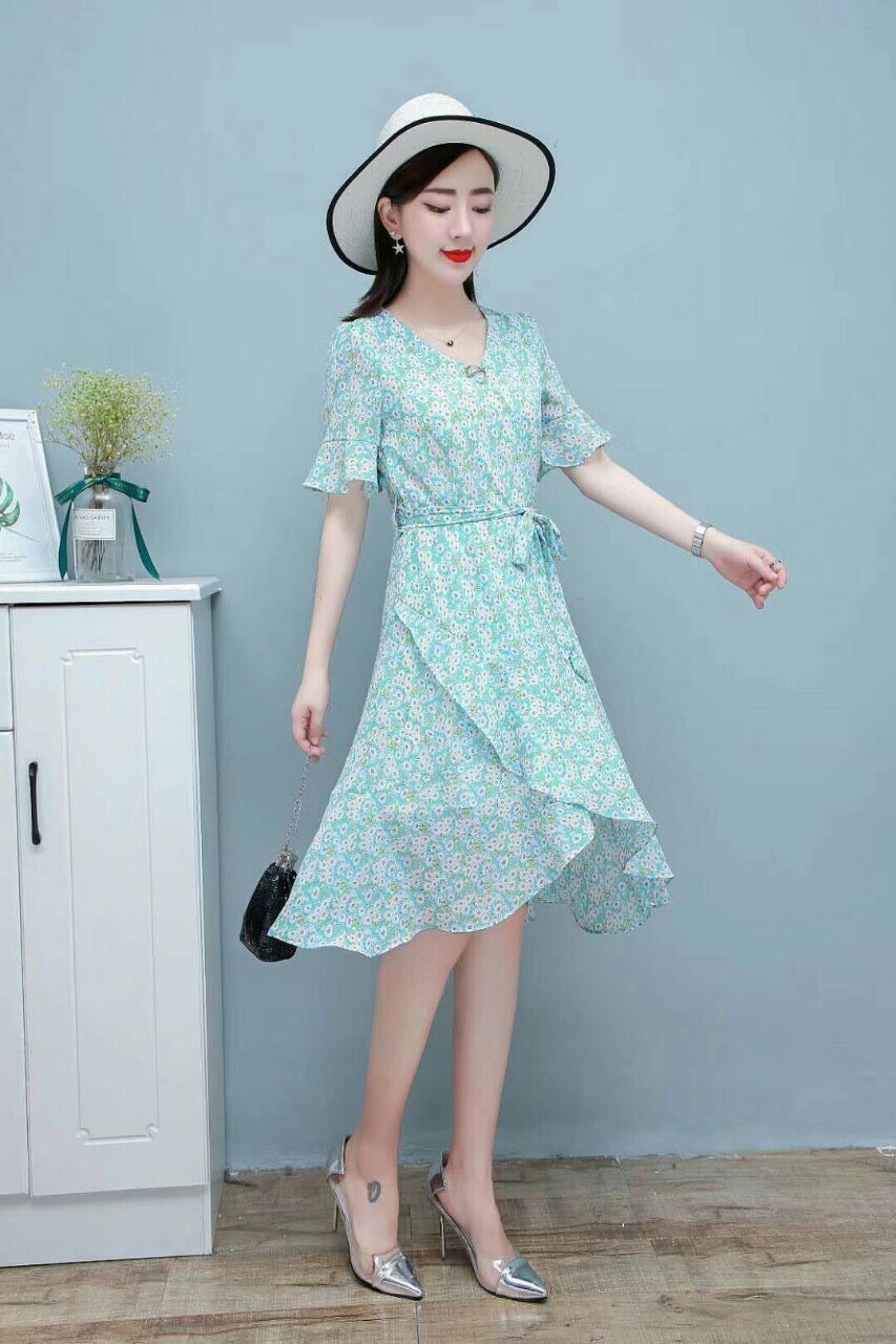 Váy nữ đầm hoa cúc Quảng châu