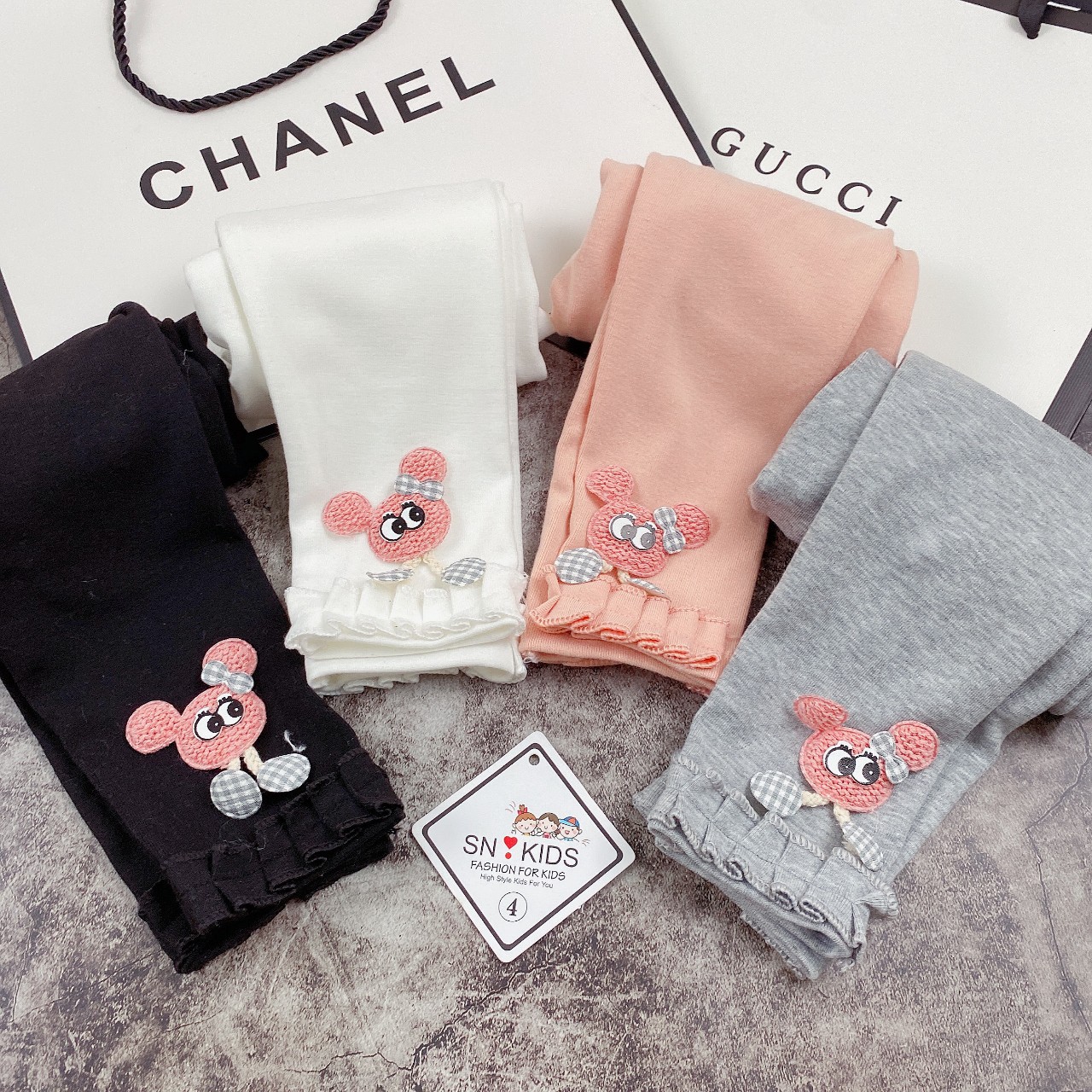 Combo 3 quần legging cotton len bé gái (GIAO MÀU NGẪU NHIÊN)