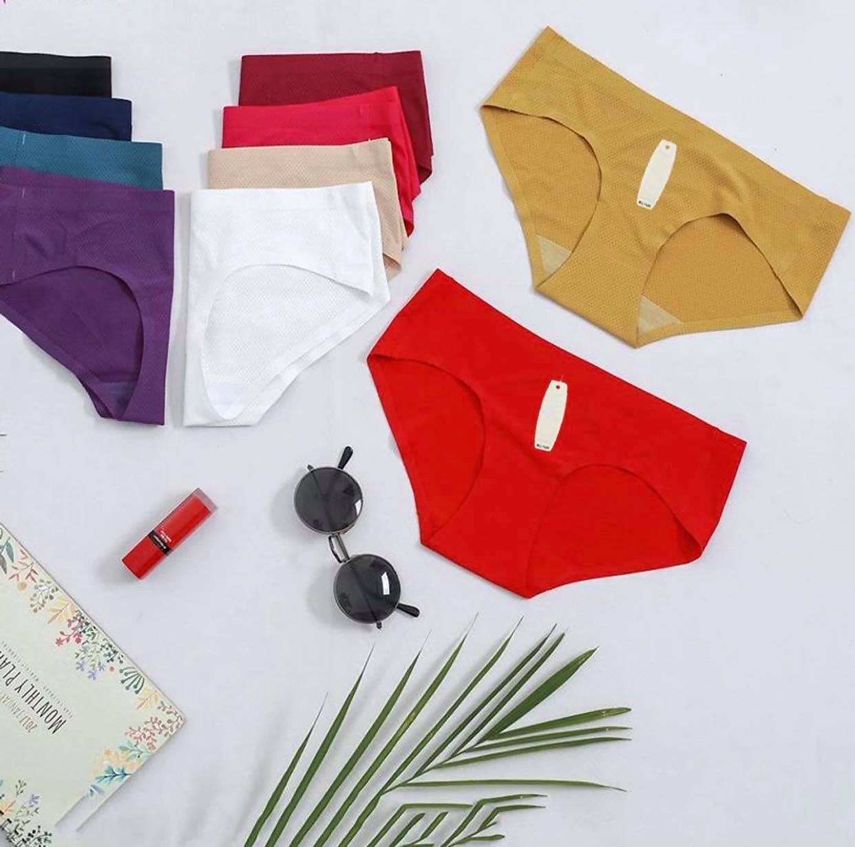 Set 10 Quần Lót Nữ Su Đúc Thông Hơi Chất Lanh Siêu Thoáng Mát Không Đường May Women 1523