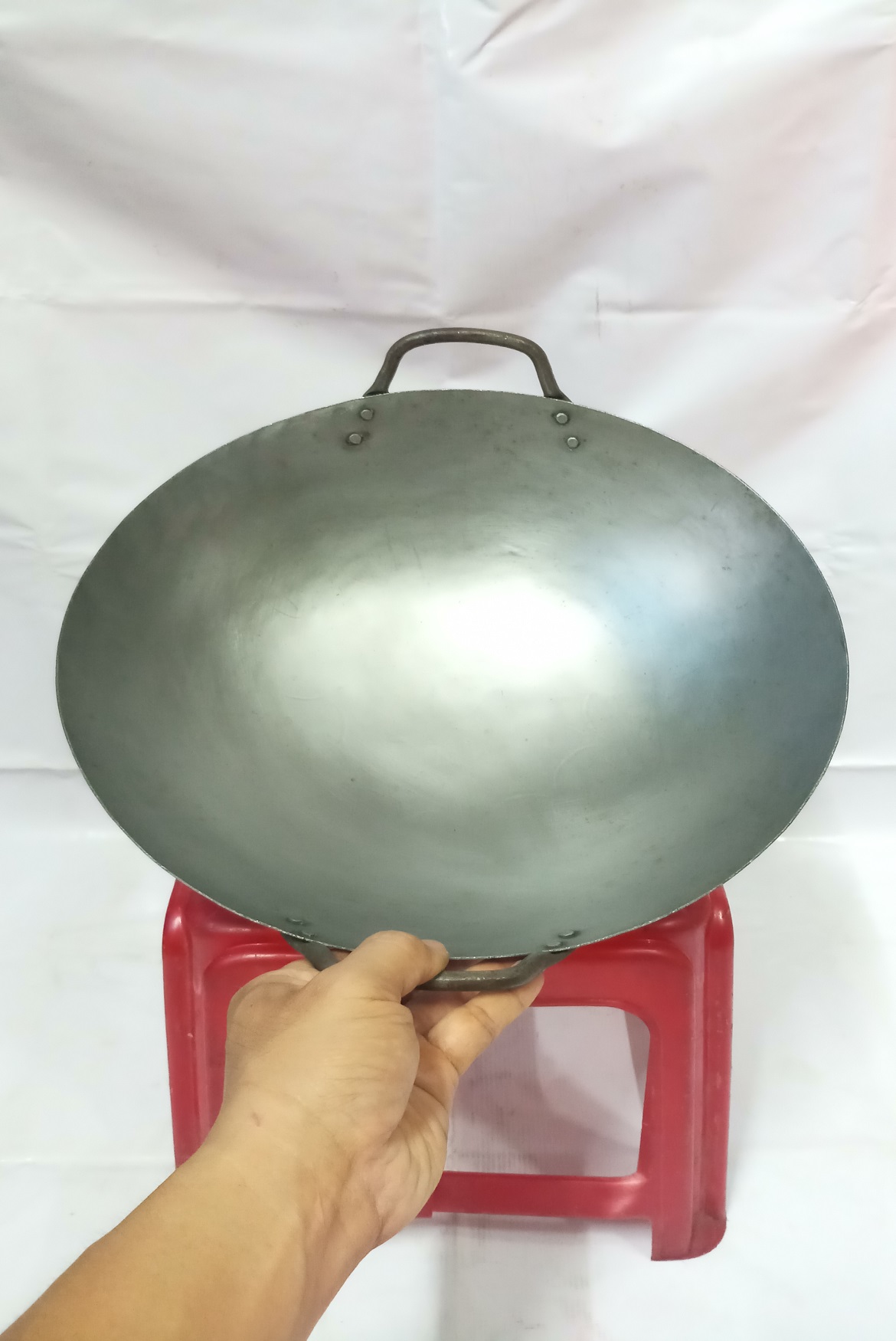 CHẢO THÉP HAI QUAY 34CM CHIÊN CƠM,HỦ TIẾU XÀO,MÌ XÀO GIÒN.