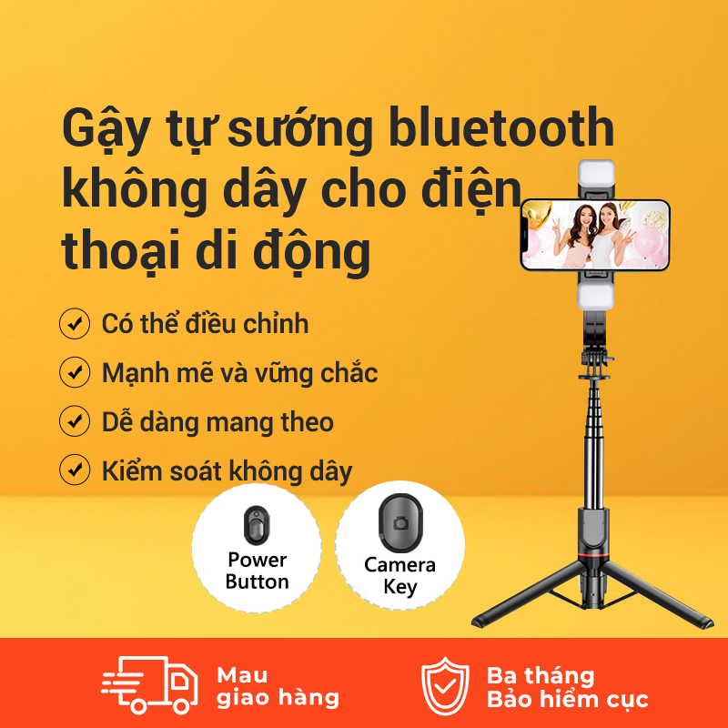 Gậy selfie gấp hợp kim nhôm L13d có chân máy bluetooth không dây có thể gập lại với điều khiển từ xa để điều khiển từ xa giao hàng nhanh tận nơi