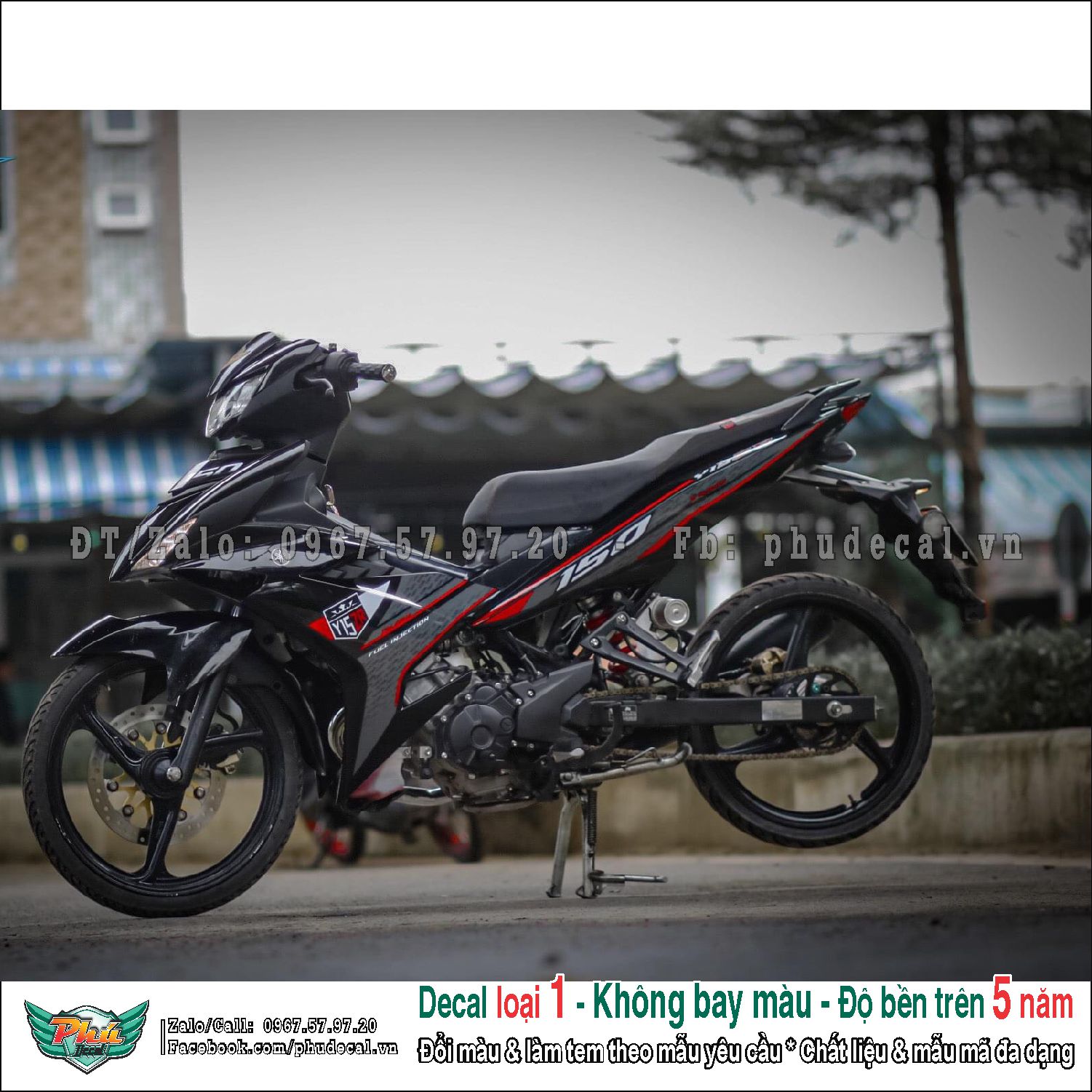 Tem rời exciter 150 đỏ đen y15zr