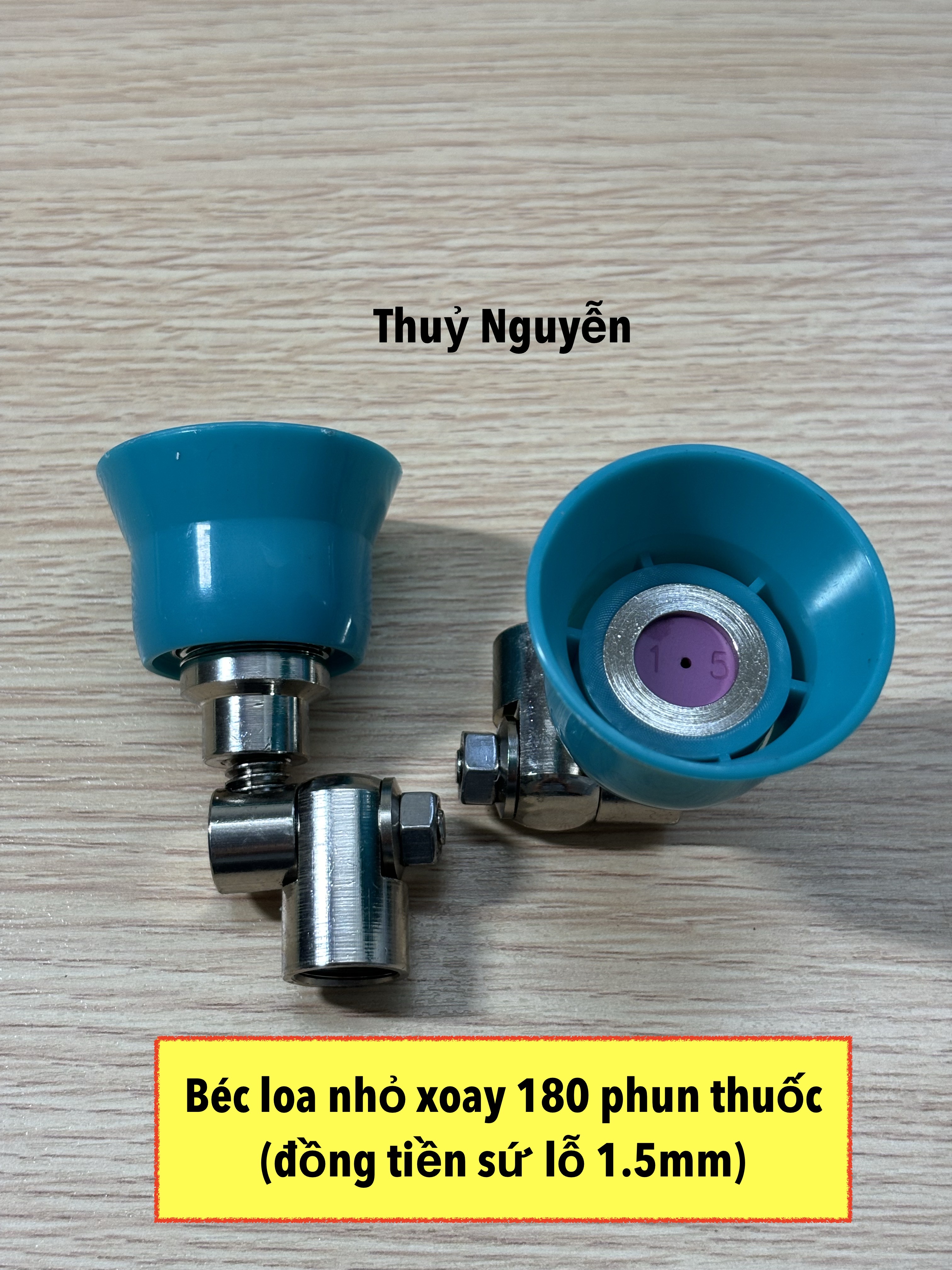 Béc loa xoay 180 độ (đồng tiền sứ lỗ 1.5mm và 1.2mm) phun xịt thuốc