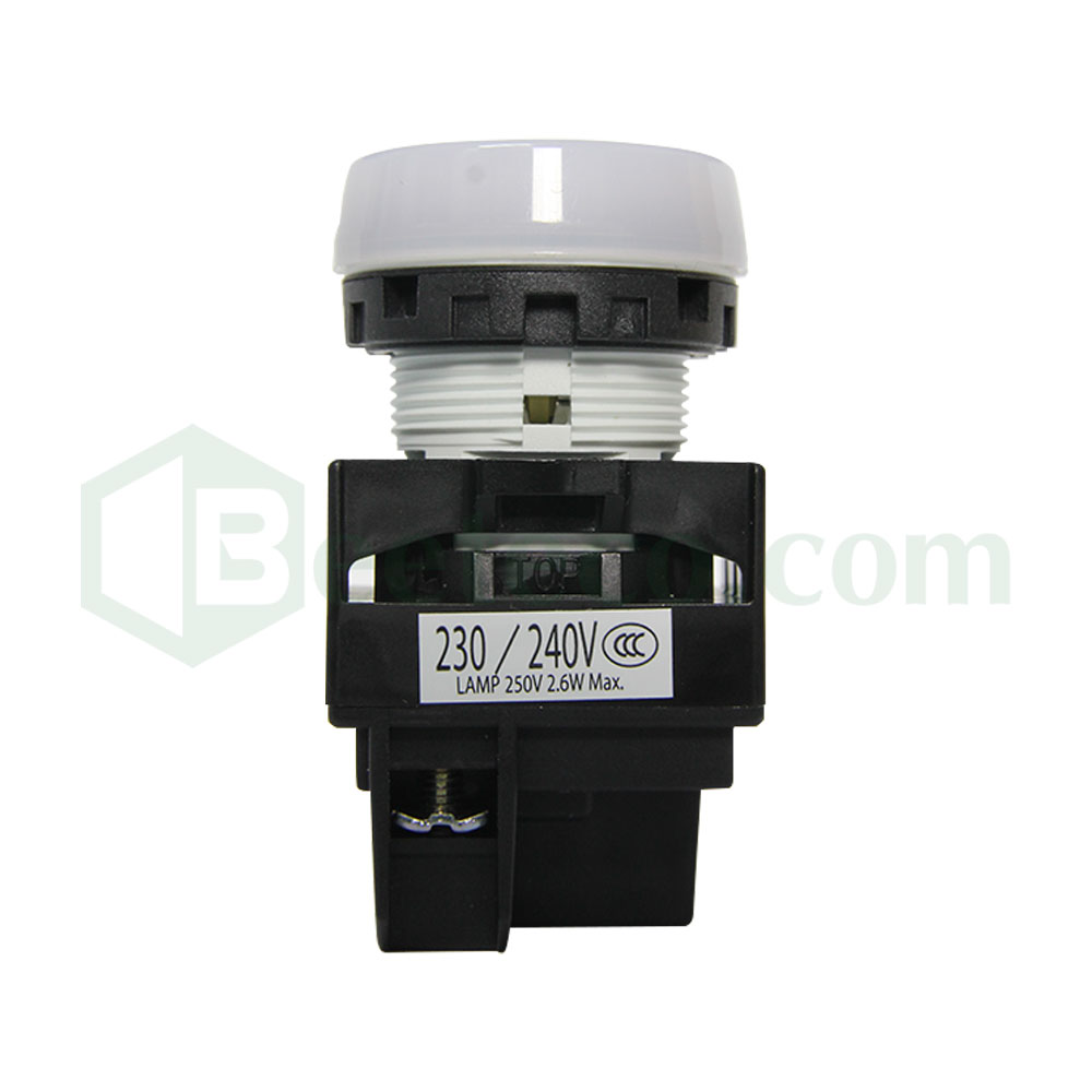 YW1P-1EQM3 : Đèn báo Idec phi 22, loại phẳng, 220V AC/DC