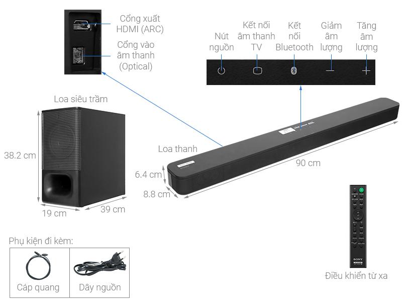 [Trả góp 0% - FREESHIP] Loa thanh soundbar Sony 2.1 HT-S350 320W