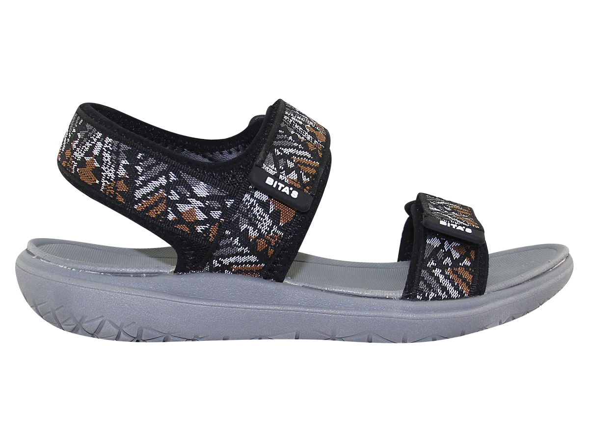 Sandal đế bằng nữ Bita's SYN.252 (Đen + Navy)