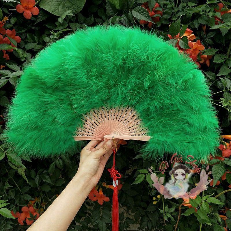 Quạt lông loại dày nhiều màu