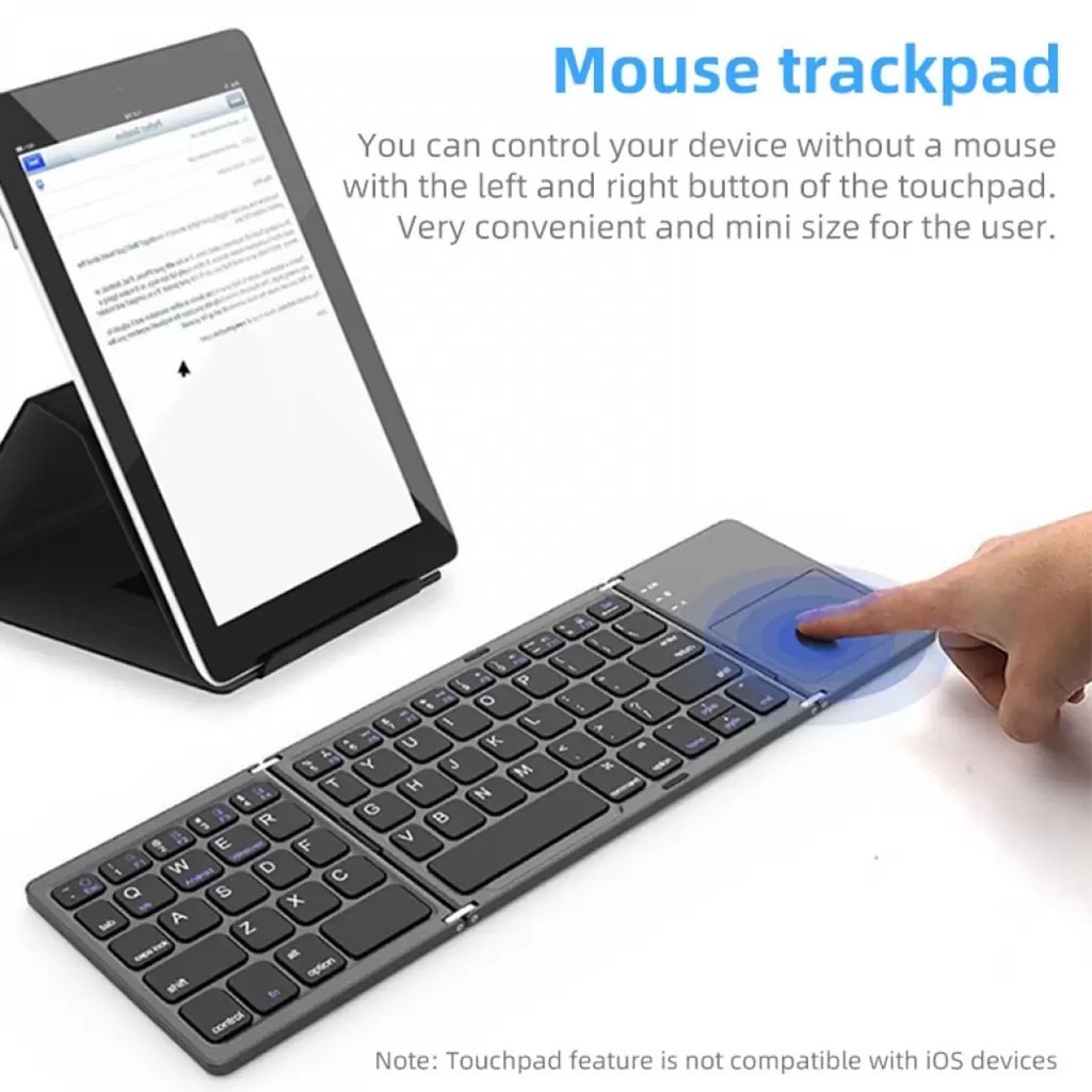 FOLDABLE ULTRA-SLIM PORTABLE WIRELESS BLUETOOTH KEYBOARD B033 QWERTY WITH TOUCHPAD