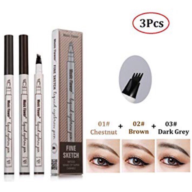 Bút Kẻ Lông Mày Phảy Sợi 4D Dạng Lỏng Chống Thấm Nước