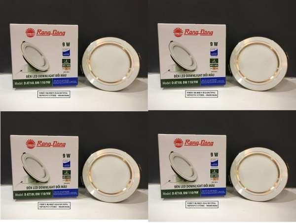 Combo 4 Đèn LED Downlight 3 chế độ Rạng Đông D AT08L ĐM 110/9W (Viền Trắng/Viền Vàng)