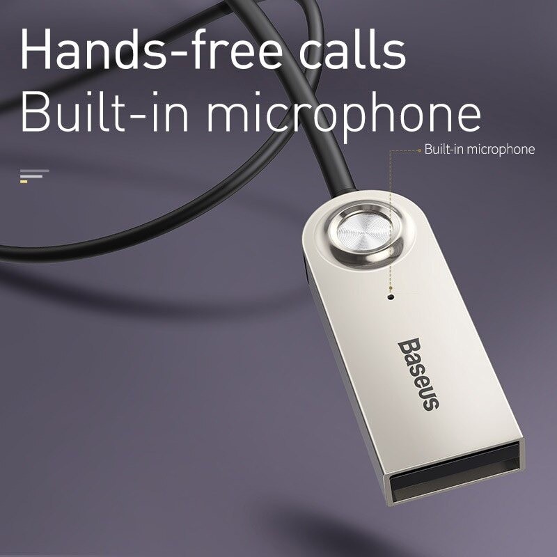 Baseus USB Bluetooth Adapter Dongle Cable CABA01 Đối Với Xe 3.5mm Jack Aux Bluetooth 5.0 4.2 4.0 Receiver Loa Âm Thanh Âm Nhạc transmitter - Phân phối bởi TopLink