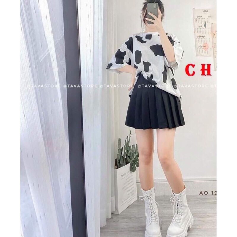 SET VÁY TENNIS + TSHIRT BÒ SỮA