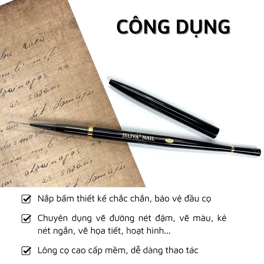 Cọ vẽ nét ngắn nail 6mm Nghi Thảo số 07