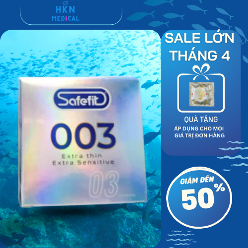 Bao cao su cực siêu mỏng Safefit 0.029mm - 03 chiếc
