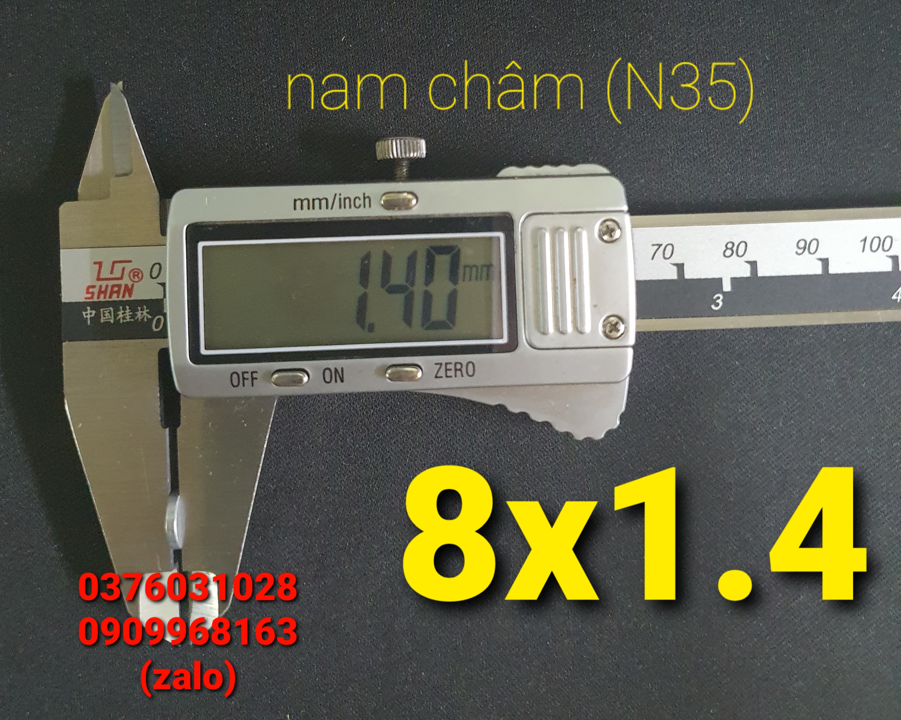 [HCM]Nam châm vĩnh cửu (N35) 8x1.4 (hộp 20 viên)