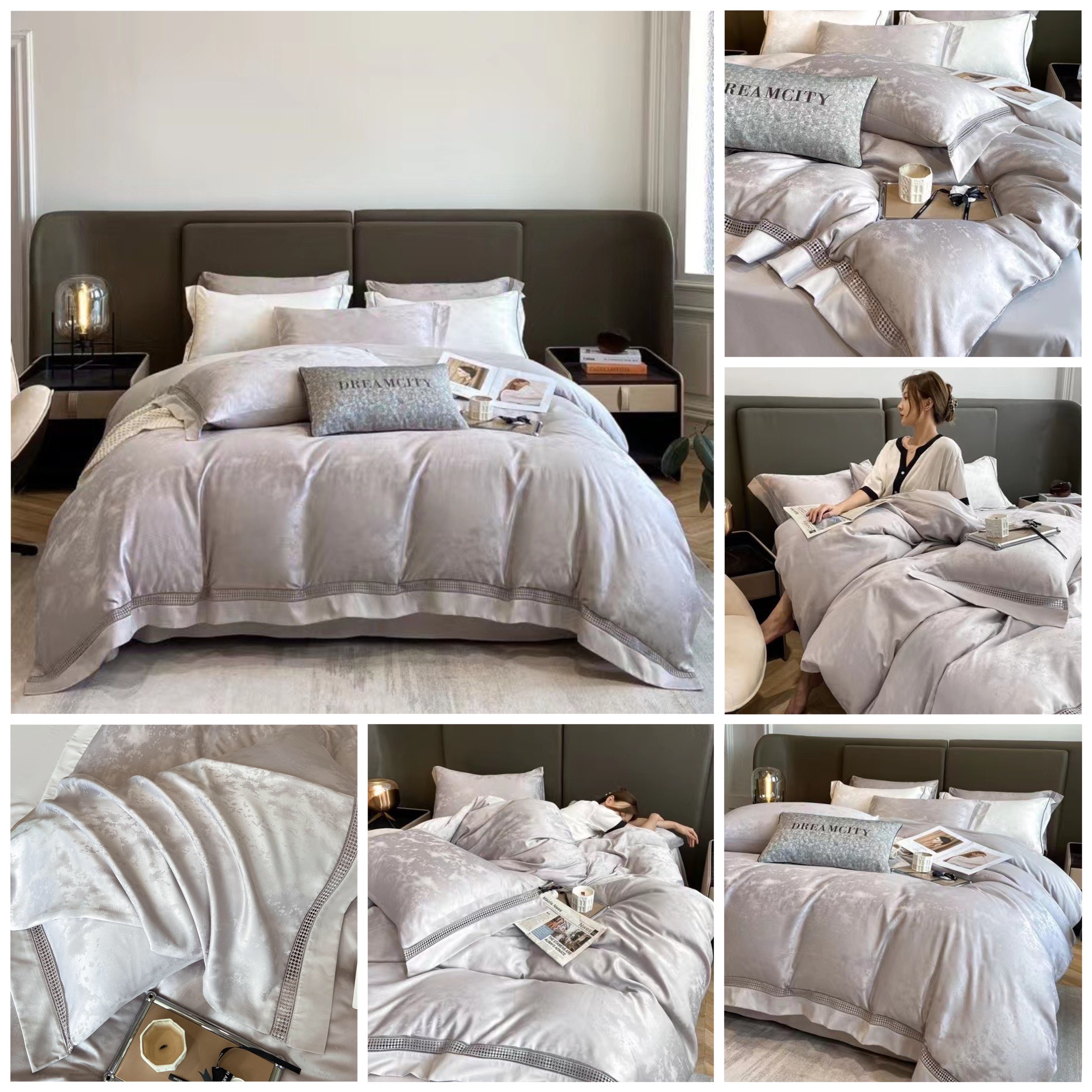 💥 set 4 món vỏ chăn ga gối phi lụa dệt chìm thương hiệu nhập khẩu