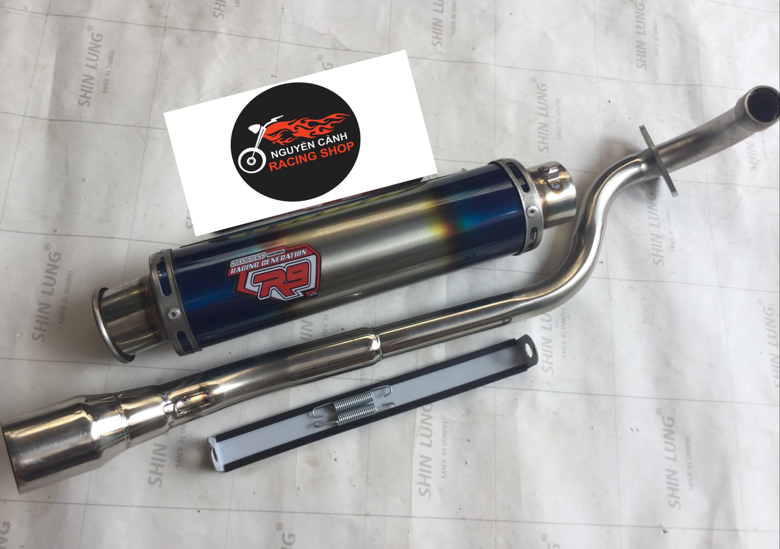 Pô R9 Titan Cổ Wave 110 + Wave Black + RSX + Surius Fi