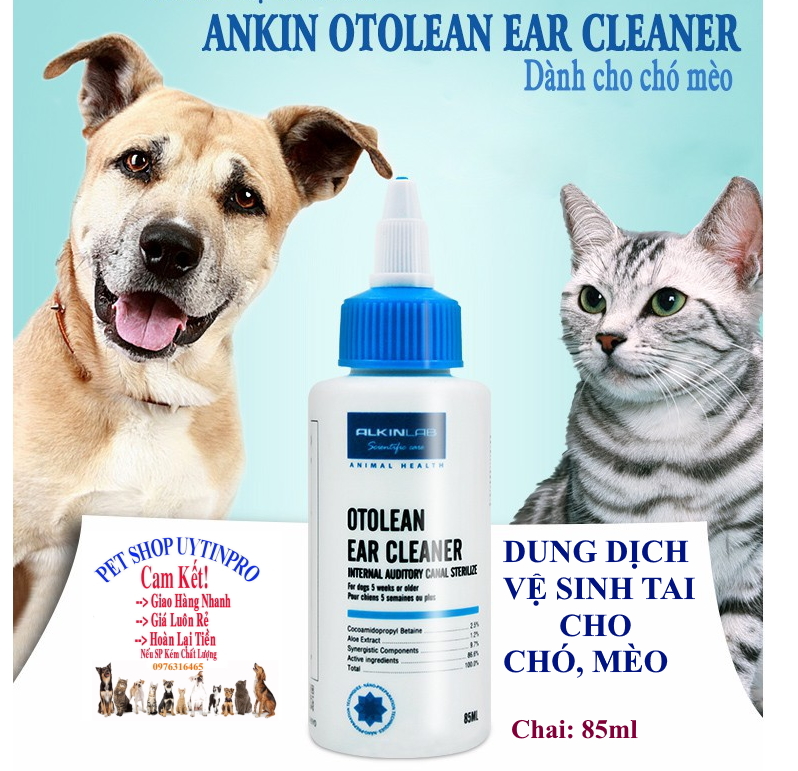 [Hoàn tiền 10%]  DUNG DỊCH VỆ SINH TAI CHO CHÓ MÈO THÚ CƯNG Alkinlab Otolean Ear Cleaner Chai 85ml Loại bỏ hôi tai Lấy đi cặn bẩn - Pet shop Uytinpro