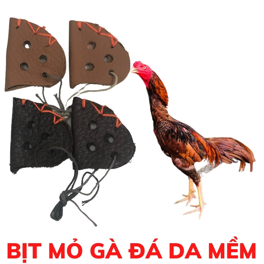 4 cái bịt mỏ da cho gà. bịt m ỏ gà nòi. bịt mỏ .tạ chân.bịt mỏ gà đá.