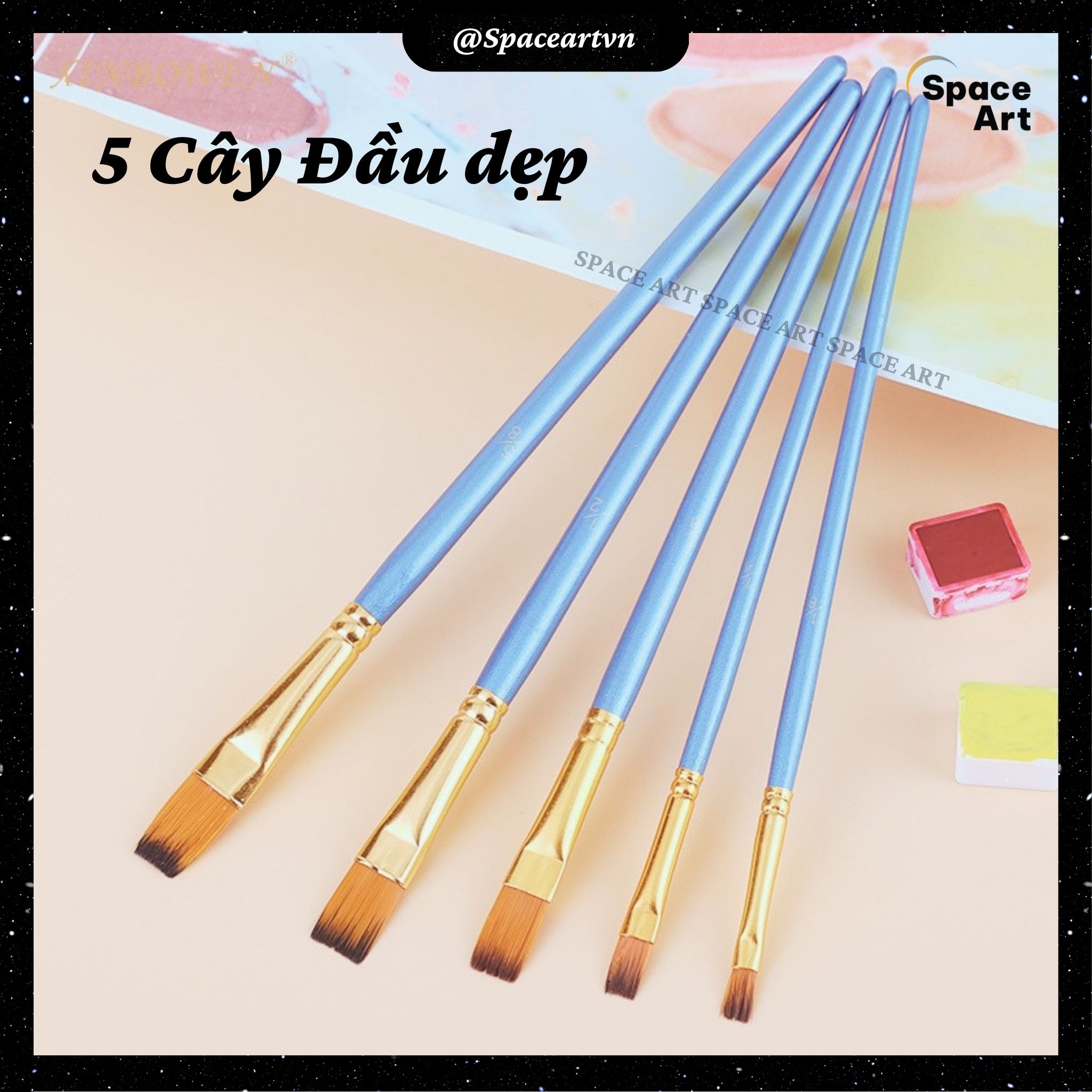 Bộ Cọ Vẽ Artist Brushes Keep Smiling A6303B (Bộ 10 cây nhiều loại)