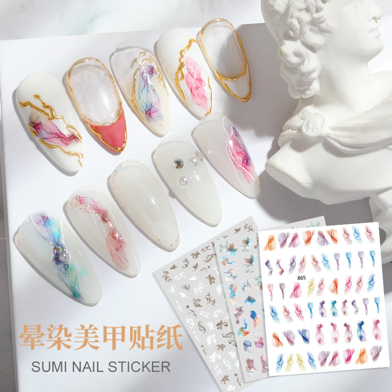 Miếng dán móng tay, sticker nail lá bài, thỏ, gấu, thương h.iệu