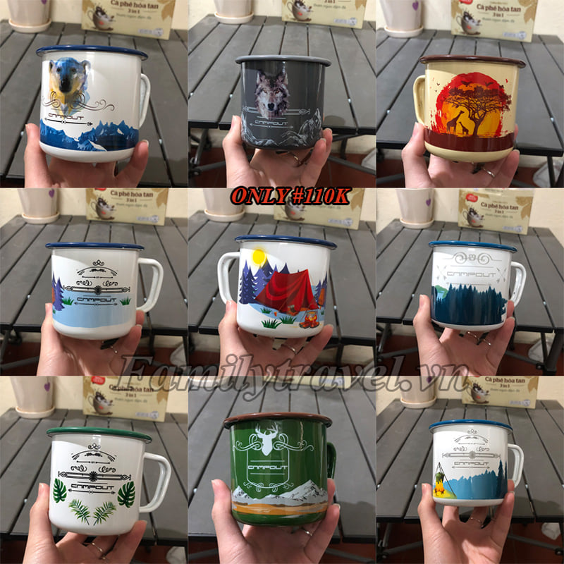 Cốc tráng men sứ uống nước - Cốc ly uống trà, pha cà phê