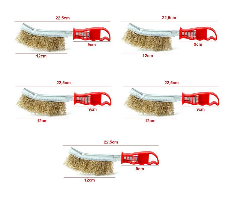 bộ 5 bàn chải đánh rỉ màu đỏ 22.5cm