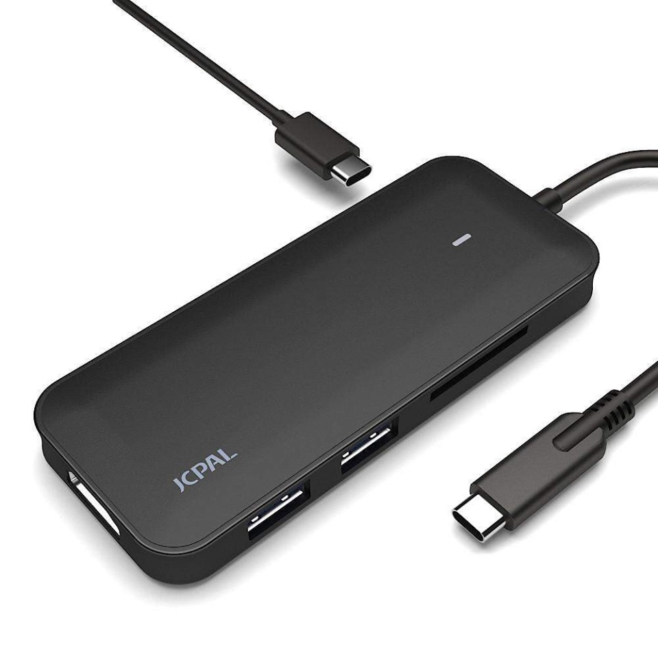 Cáp Jcpal USB Type C Multiport Adapter ( 2 USB 3.0+ HDMI+ USB-C+ Thẻ nhớ )