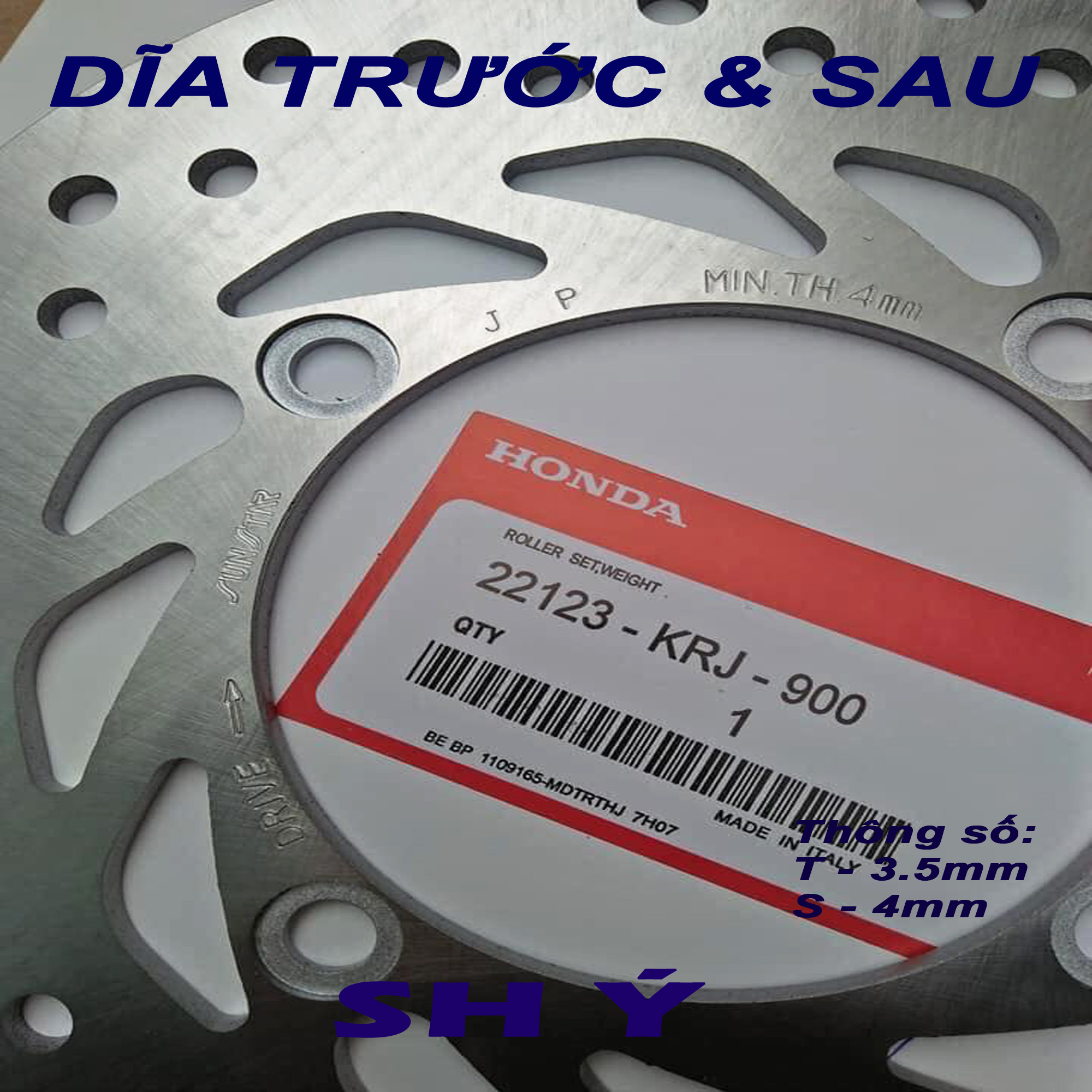 Cặp dĩa thắng trước thắng sau cho SH Ý Dylan PS