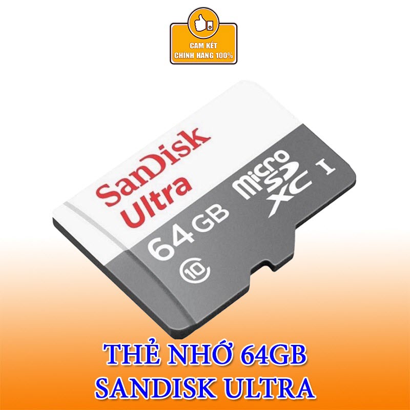 [Xả Kho 300 Cái] Thẻ nhớ MicroSDXC SanDisk Ultra 64GB