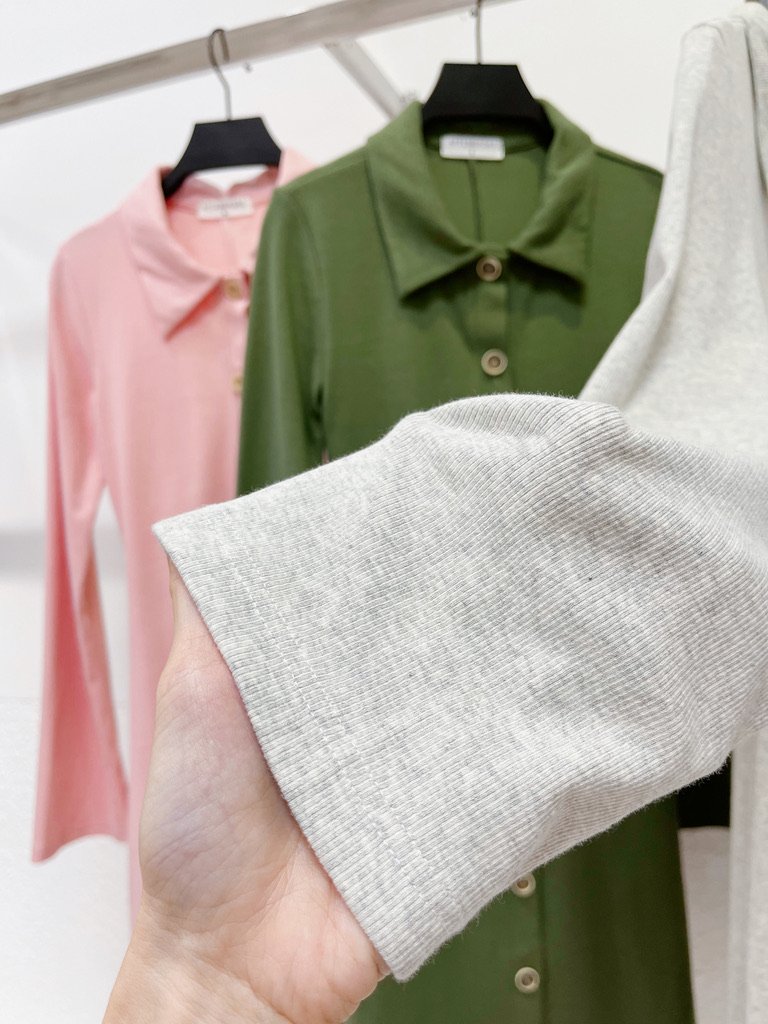 AfterBefore | Đầm thun gân cotton nhiều màu